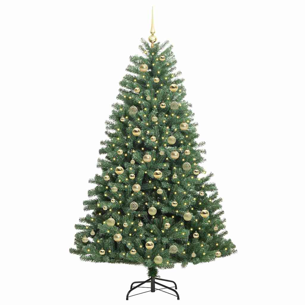 Artificial Hinged Christmas Tree Green 180 cm PVC and Metal